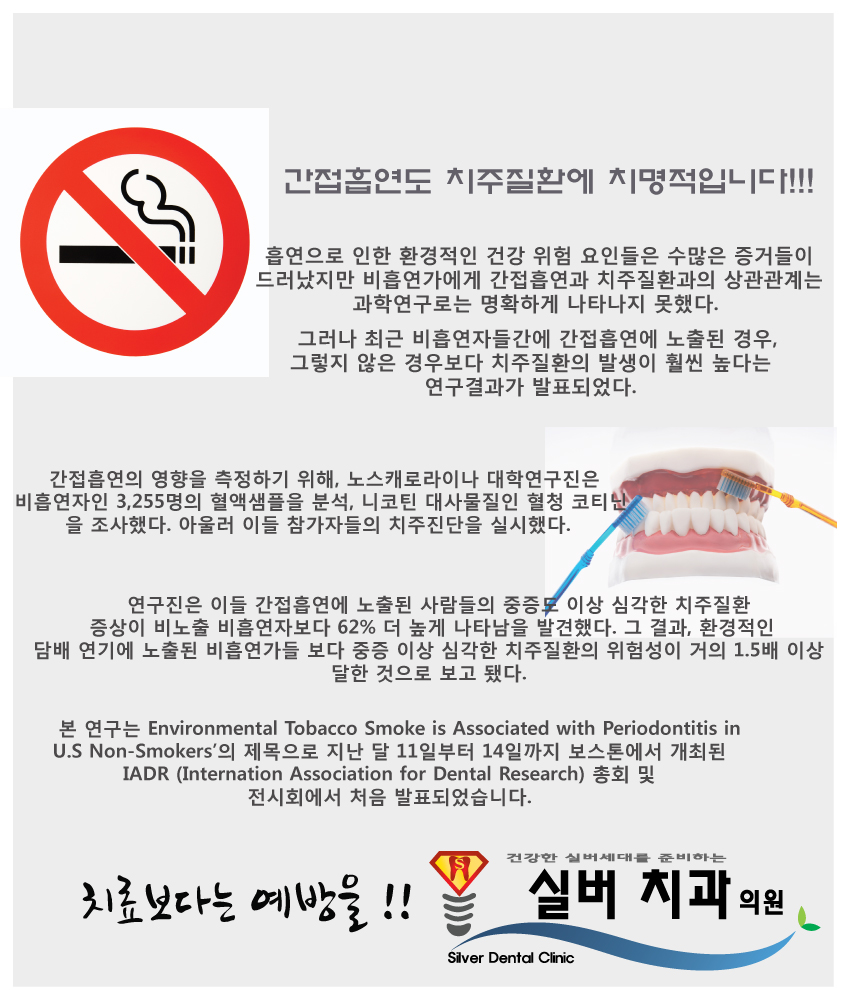 간접 흡연 위험성